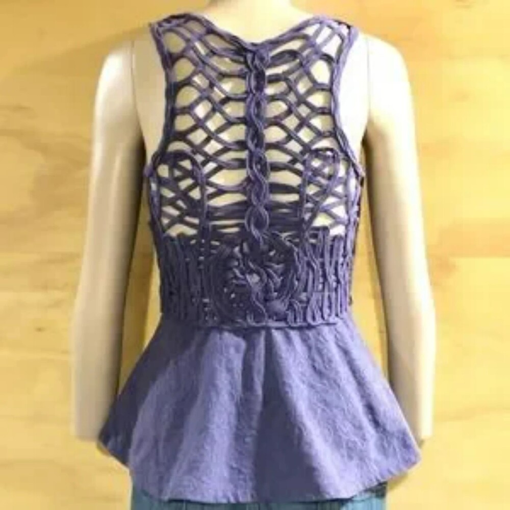 Affairs In Versailles Lattice Back Plum Peplum by Free People B14
